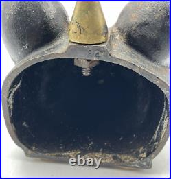 Virginia Metalcrafters Doorstop Fox Head & Whip Heavy Cast Iron & Brass 16
