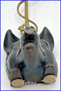 Virginia Metalcrafters Doorstop Fox Head & Whip Heavy Cast Iron & Brass 16