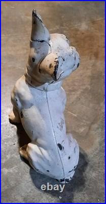 Vtg Antique Cast Iron Hubley Toy French Bulldog Dog Door Stop #304 Rare 1930s