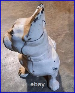 Vtg Antique Cast Iron Hubley Toy French Bulldog Dog Door Stop #304 Rare 1930s
