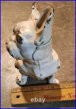 Vtg Antique Cast Iron Hubley Toy French Bulldog Dog Door Stop #304 Rare 1930s