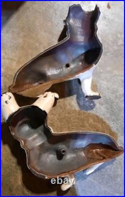 Vtg Antique Cast Iron Hubley Toy French Bulldog Dog Door Stop #304 Rare 1930s