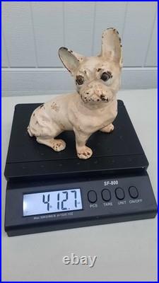 Vtg Antique Cast Iron Hubley Toy French Bulldog Dog Door Stop #304 Rare 1930s