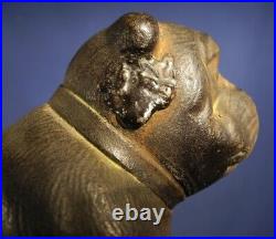 Vtg Antique Cast Iron Hubley Toy USA English Bulldog Doorstop Rare! 5-1/4 Tall