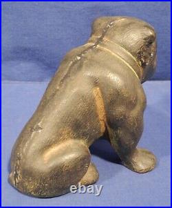 Vtg Antique Cast Iron Hubley Toy USA English Bulldog Doorstop Rare! 5-1/4 Tall
