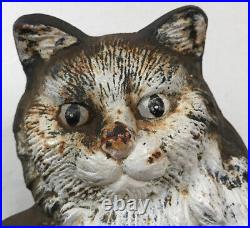 Vtg Antique Cast Iron Painted Cats Kitties Kittens Door Stop Farmhouse Decor