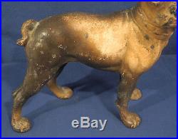 Vtg Antique Original Hubley Cast Iron Door Stop Bulldog Boston Terrier 10-3/8