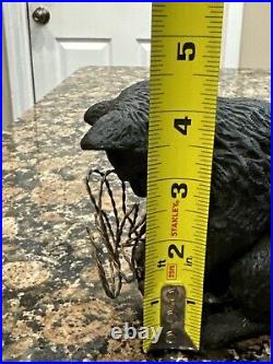 Vtg Cast Iron Playful Cat Copper Wire Ball Yarn Doorstop 3.5 lbs Kitten Sitting