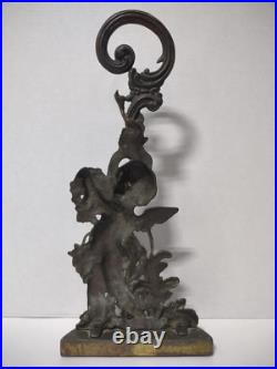 Vtg. English Peerage Cast Iron Cherub 19x9 Exceptional Condition