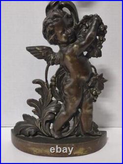 Vtg. English Peerage Cast Iron Cherub 19x9 Exceptional Condition