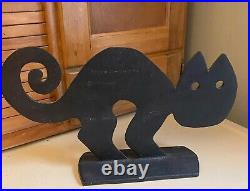 Vtg Halloween MMA Cast Iron Black Cat Door Stop Metropolitan Museum Of Art 1989