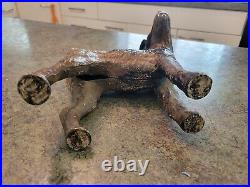 Vtg Heavy Cast Iron Original Paint Door Stop Wired Hair Terrier Dog Hubley 8.5