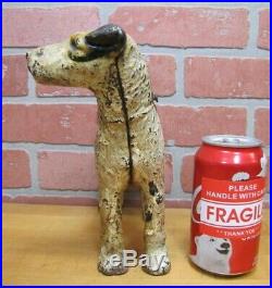 WIRE FOX TERRIER Old Cast Iron Figural Dog Doorstop Decorative Art Statue NatFnd
