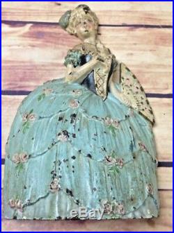Waverly Studios Cast Iron Victorian Lady Doorstop Figure Antique Book Example