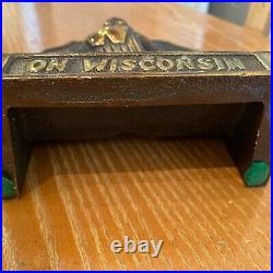 Wisconsin USA Football Badger Cast Iron Art Statue Sculpture Bookend Doorstop Wisconsin USA Football Badger Cast Iron Art Statue Sculpture Bookend Doorstop