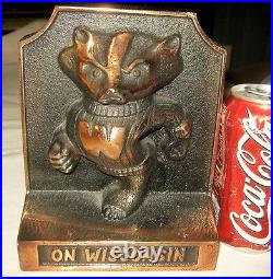 Wisconsin USA Football Badger Cast Iron Art Statue Sculpture Doorstop Bookend #2
