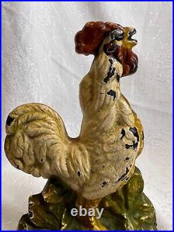 Wonderful Antique Cast Iron Chicken Hen Doorstop with Original Paint Primitive