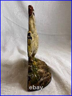 Wonderful Antique Cast Iron Chicken Hen Doorstop with Original Paint Primitive