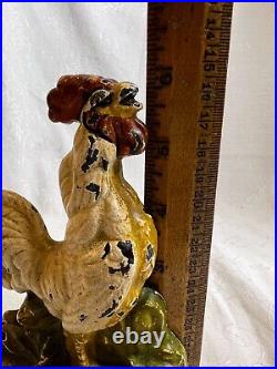 Wonderful Antique Cast Iron Chicken Hen Doorstop with Original Paint Primitive