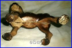 XXX Rare Antique Hubley Toy USA Left Brown Boston Terrier Cast Iron Dog Doorstop