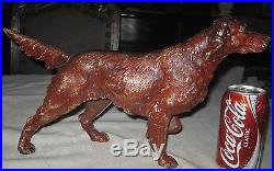 X Rare Antique Hubley Cast Iron Hunting Decoy Man Gun Dog Art Statue Doorstop