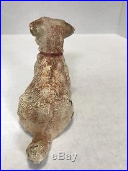 X Rare Antique Hubley Solid Cast Iron Sealyham Terrier Dog Art Statue Doorstop