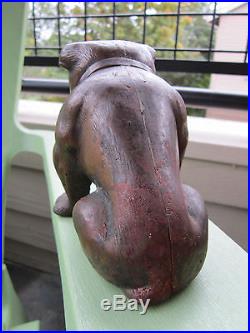 Xrare Antique Hubley Bronzed Cast Iron English Bulldog Home Art Statue Doorstop